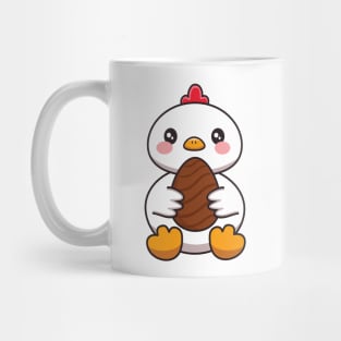 Cute Chicken With Chocolate Easter Egg Mug